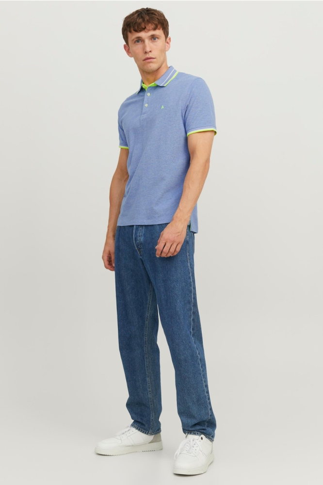JJEPAULOS POLO SS NOOS 12136668 BRIGHT COBALT/NEON